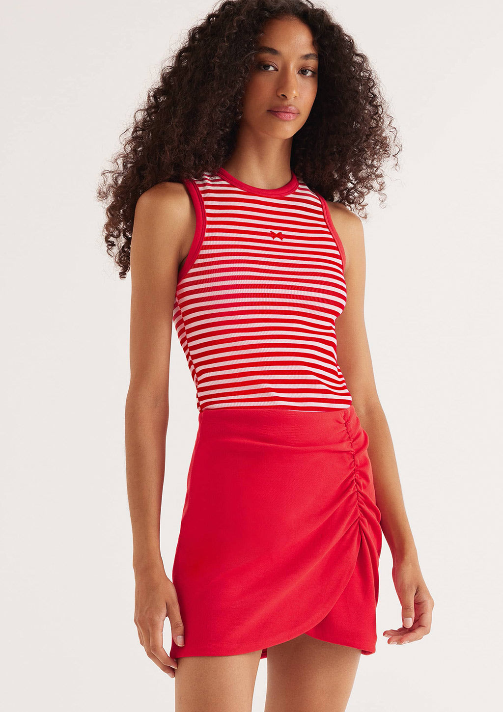 Regata Listrada Em Malha Premium Hering Feminino - Vermelho