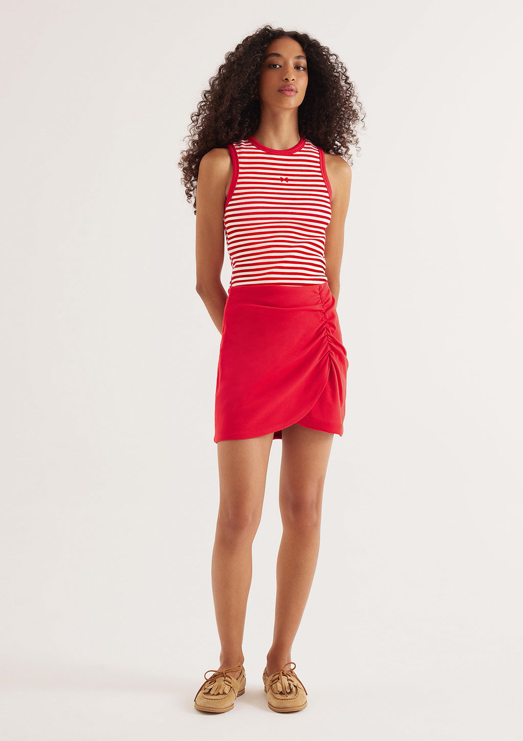 Regata Listrada Em Malha Premium Hering Feminino - Vermelho