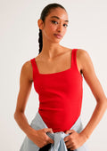 Regata Decote Quadrado Em Malha Premium Hering Feminino - Vermelho