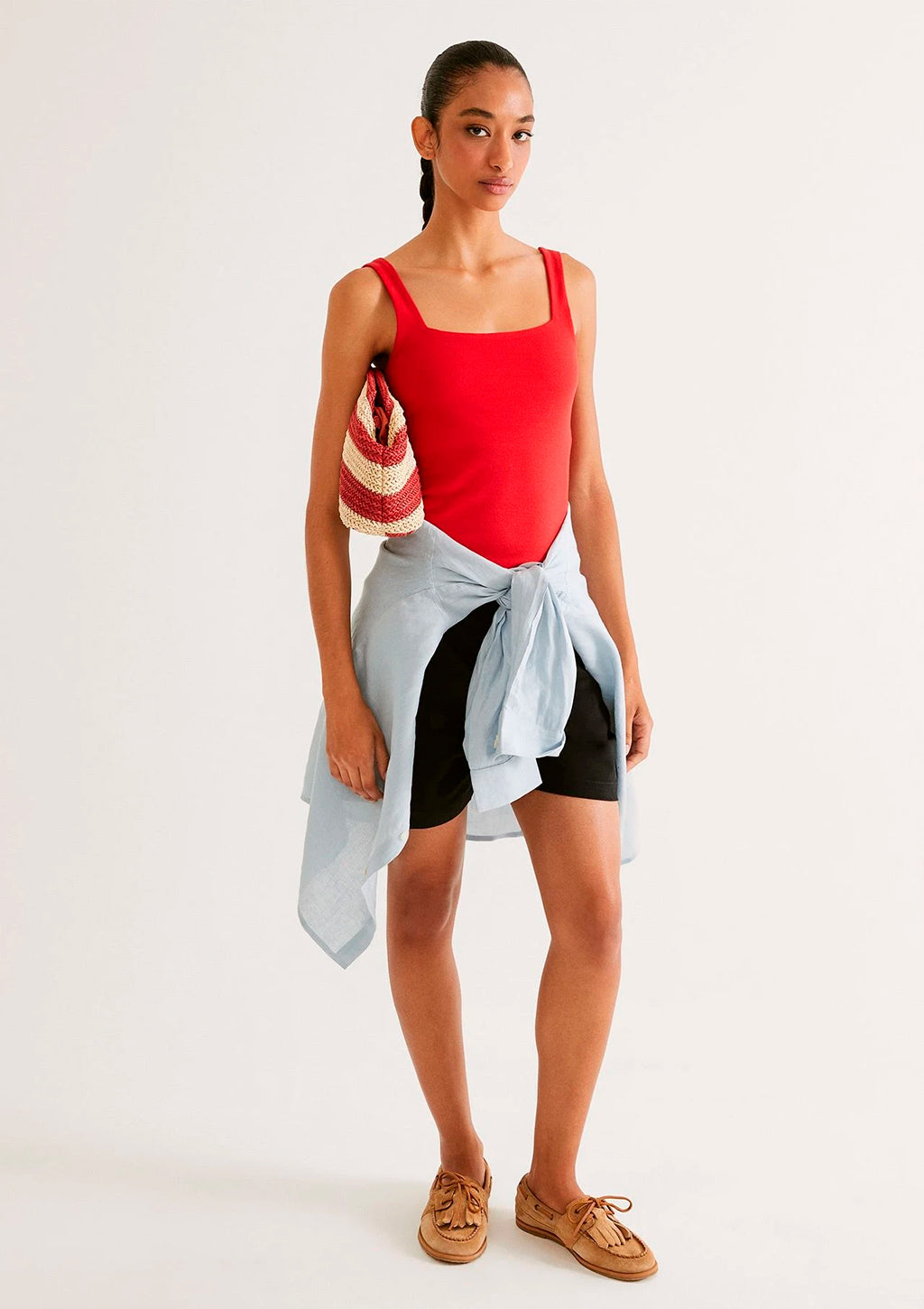 Regata Decote Quadrado Em Malha Premium Hering Feminino - Vermelho