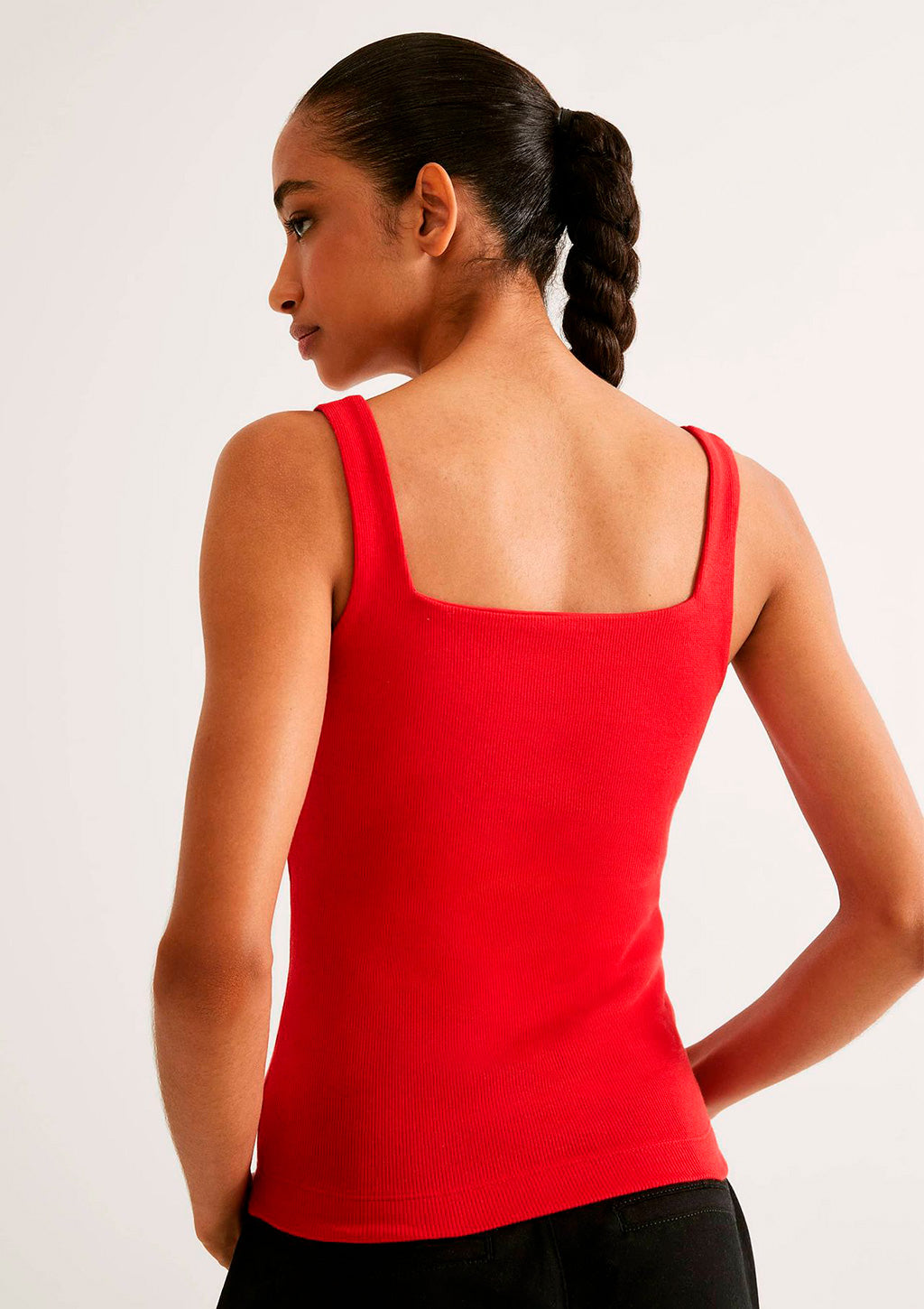 Regata Decote Quadrado Em Malha Premium Hering Feminino - Vermelho