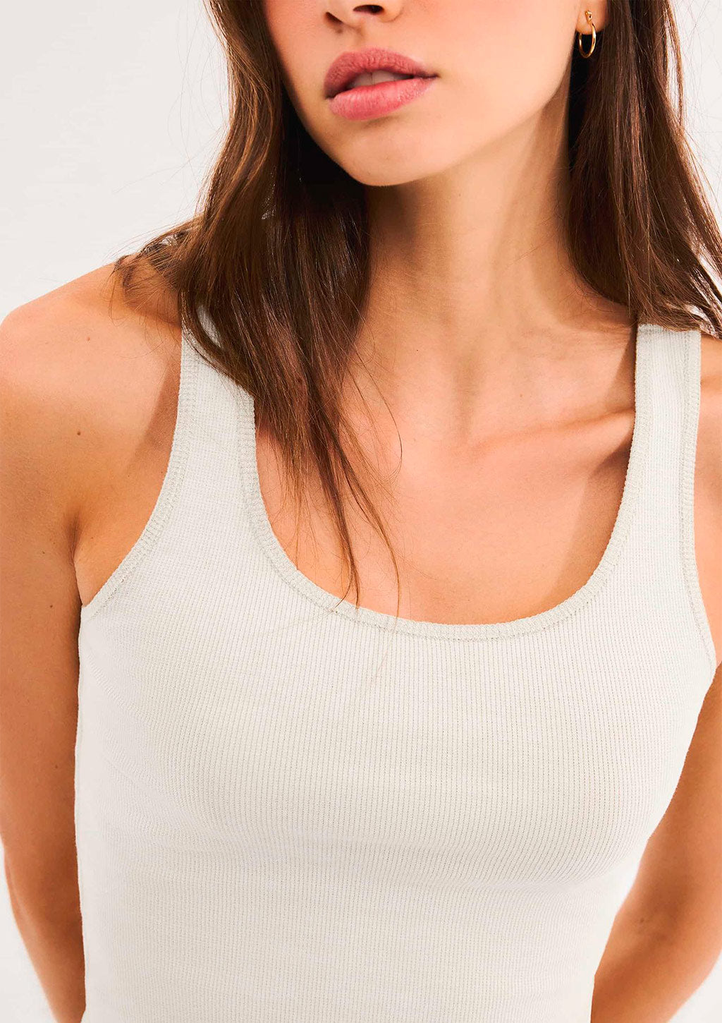 Regata Alongada Hering Com Elastano Feminina - Branco
