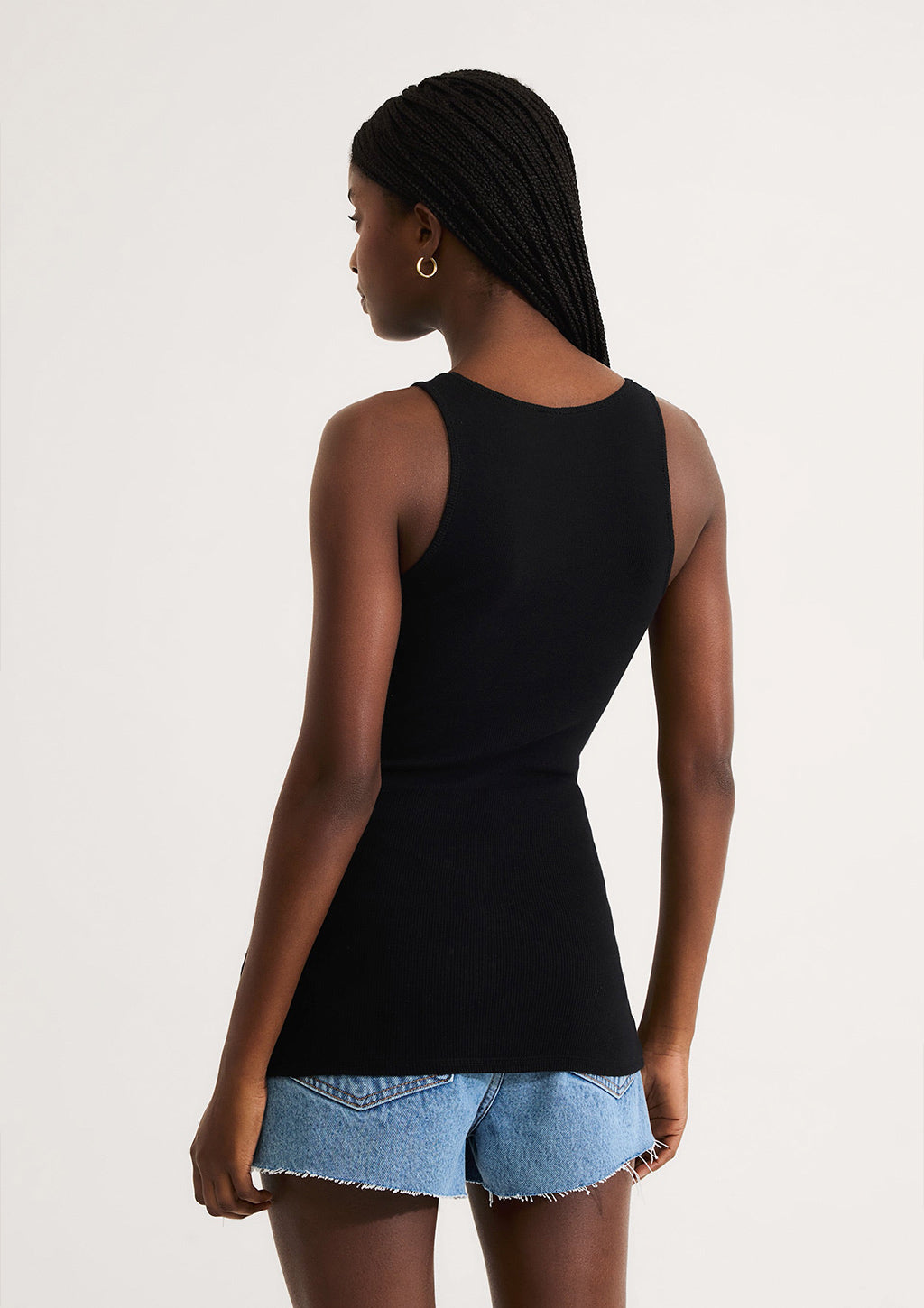Regata Alongada Hering Com Elastano Feminina - Preto