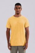 Camiseta Básica Hering World Masculina - Amarelo Mostarda