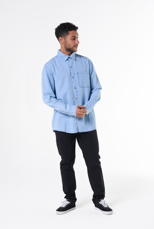 Camisa Hering Jeans Masculina - Azul
