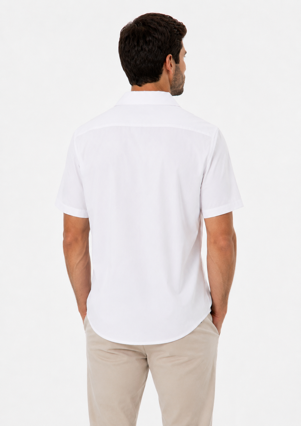 Camisa Manga Curta Slim Fit Masculina Arrow em Fibra de Bambu - Branco