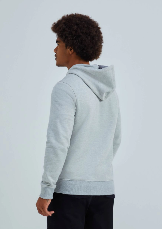 Jaqueta Básica Hering Masculina Em Moleton Peluciado - Cinza Clara