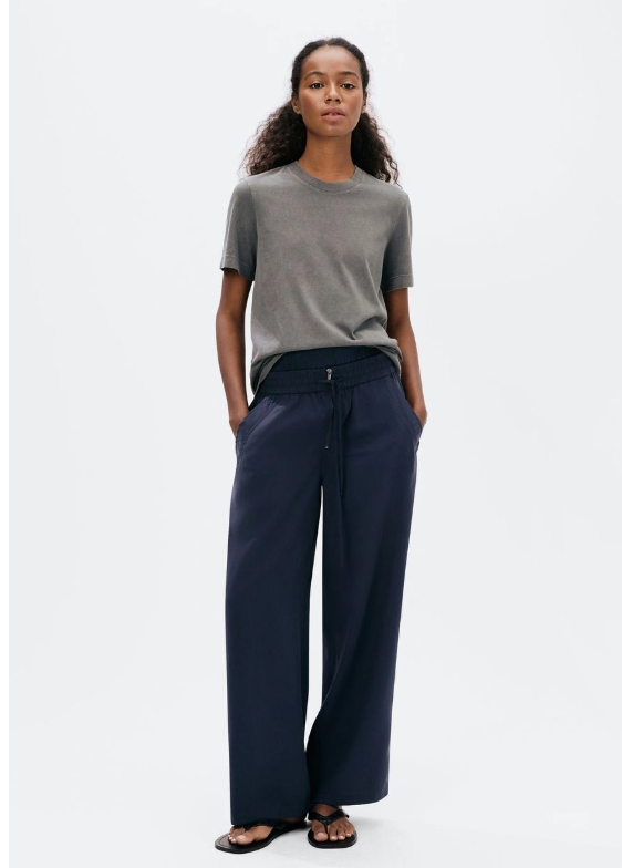 Calça Hering Reta Em Peach Touch Feminina - Azul