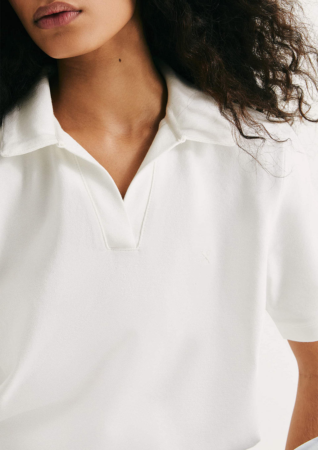 Camisa Polo Em Piquet Hering Feminino - Off-White