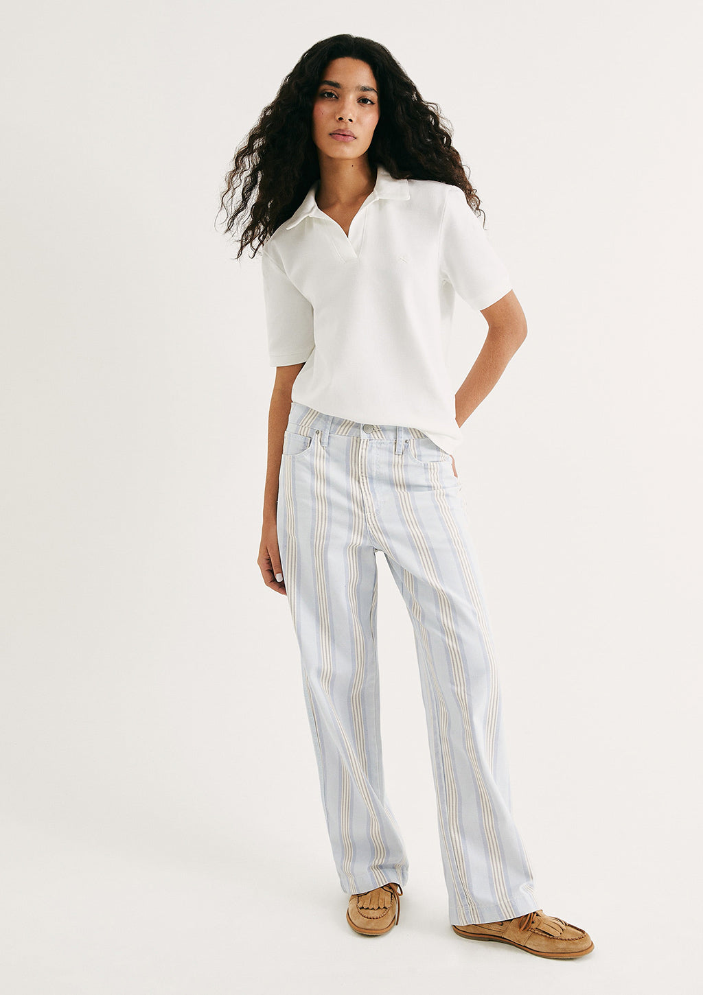 Camisa Polo Em Piquet Hering Feminino - Off-White