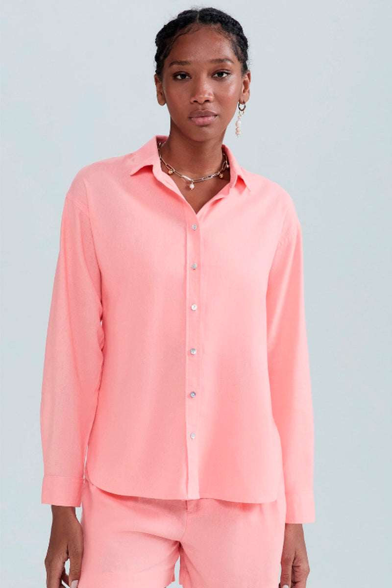 Camisa Oversized Hering Feminina - Salmão