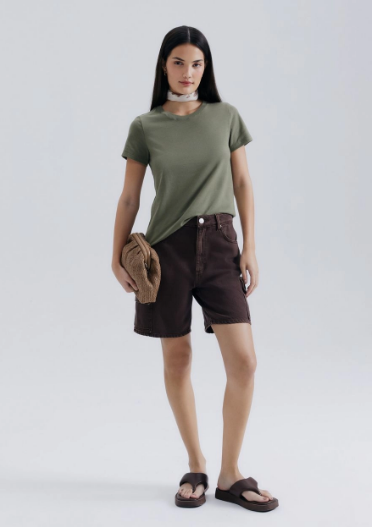 Blusa Básica Hering Feminina - Verde Militar