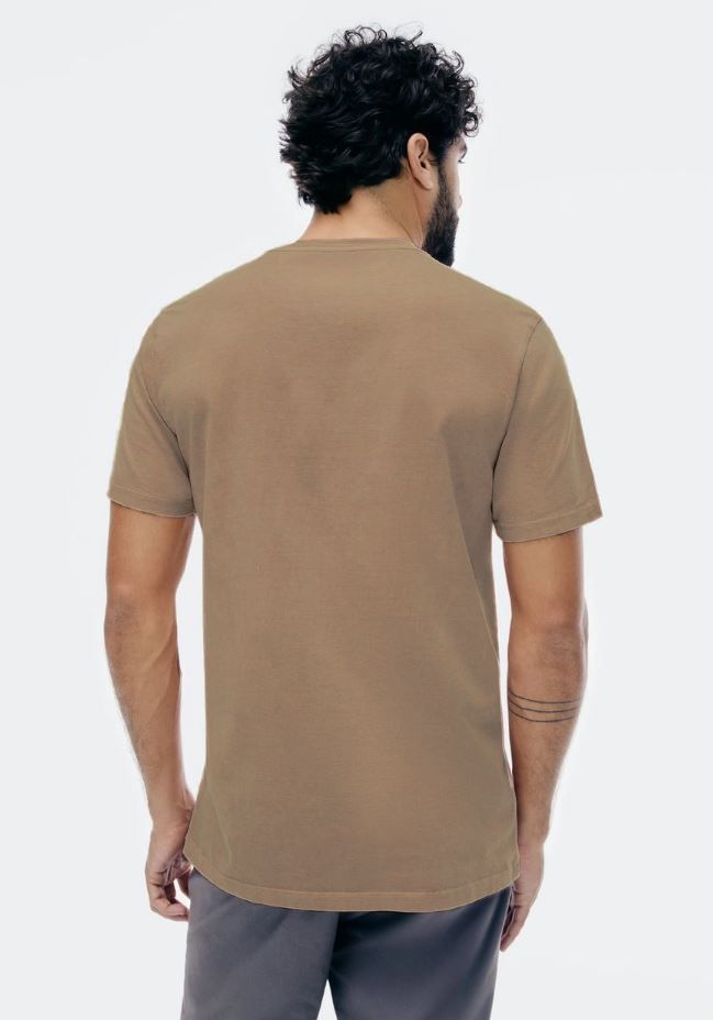 Camiseta Manga Curta Hering Comfort Estonada Super Cotton Masculina - Marrom