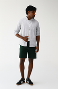 Camisa Básica Hering Xadrez Manga Longa Masculina - Branca e Preta