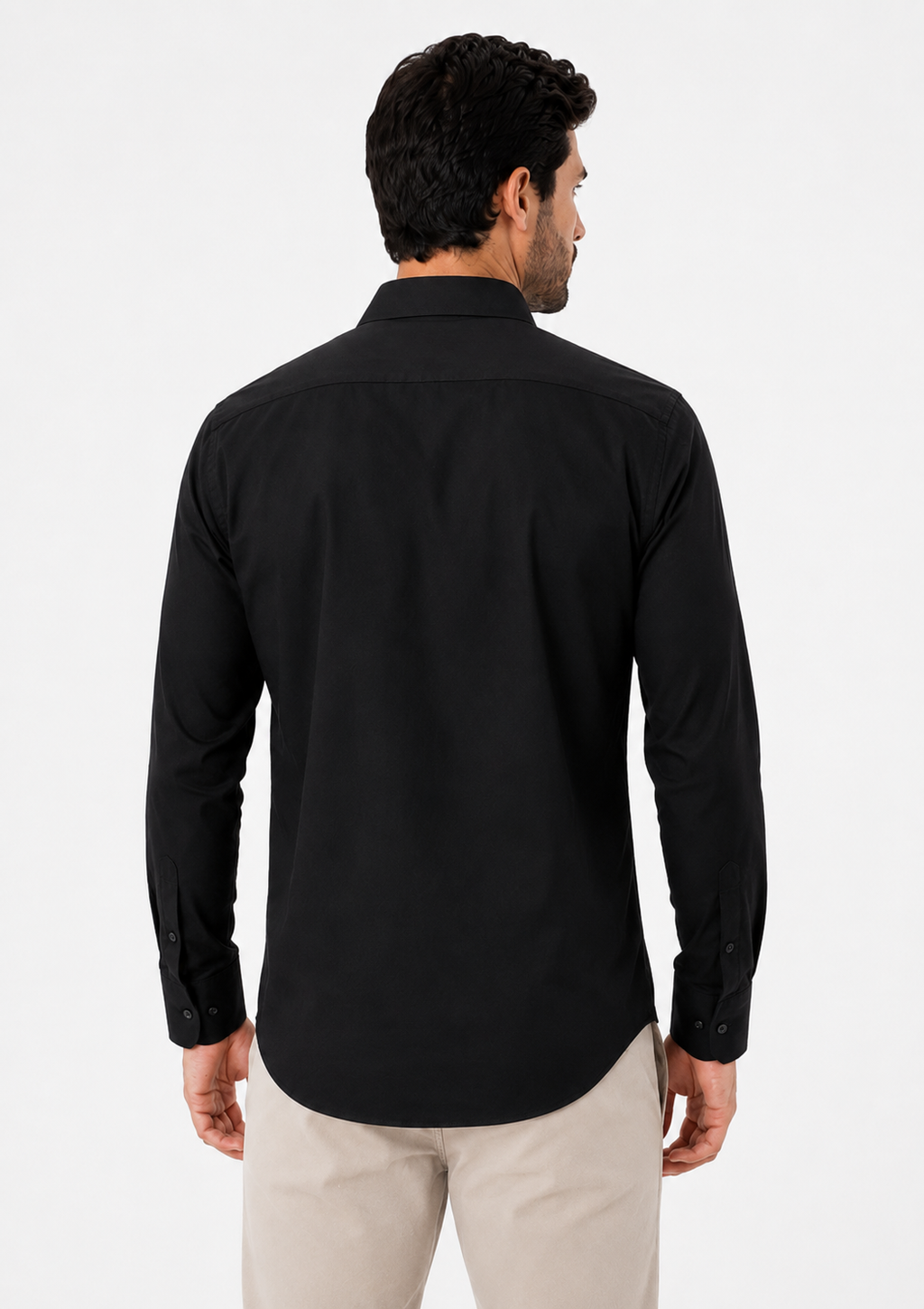 Camisa Manga Longa Slim Fit Masculina Arrow em Fibra de Bambu - Preto