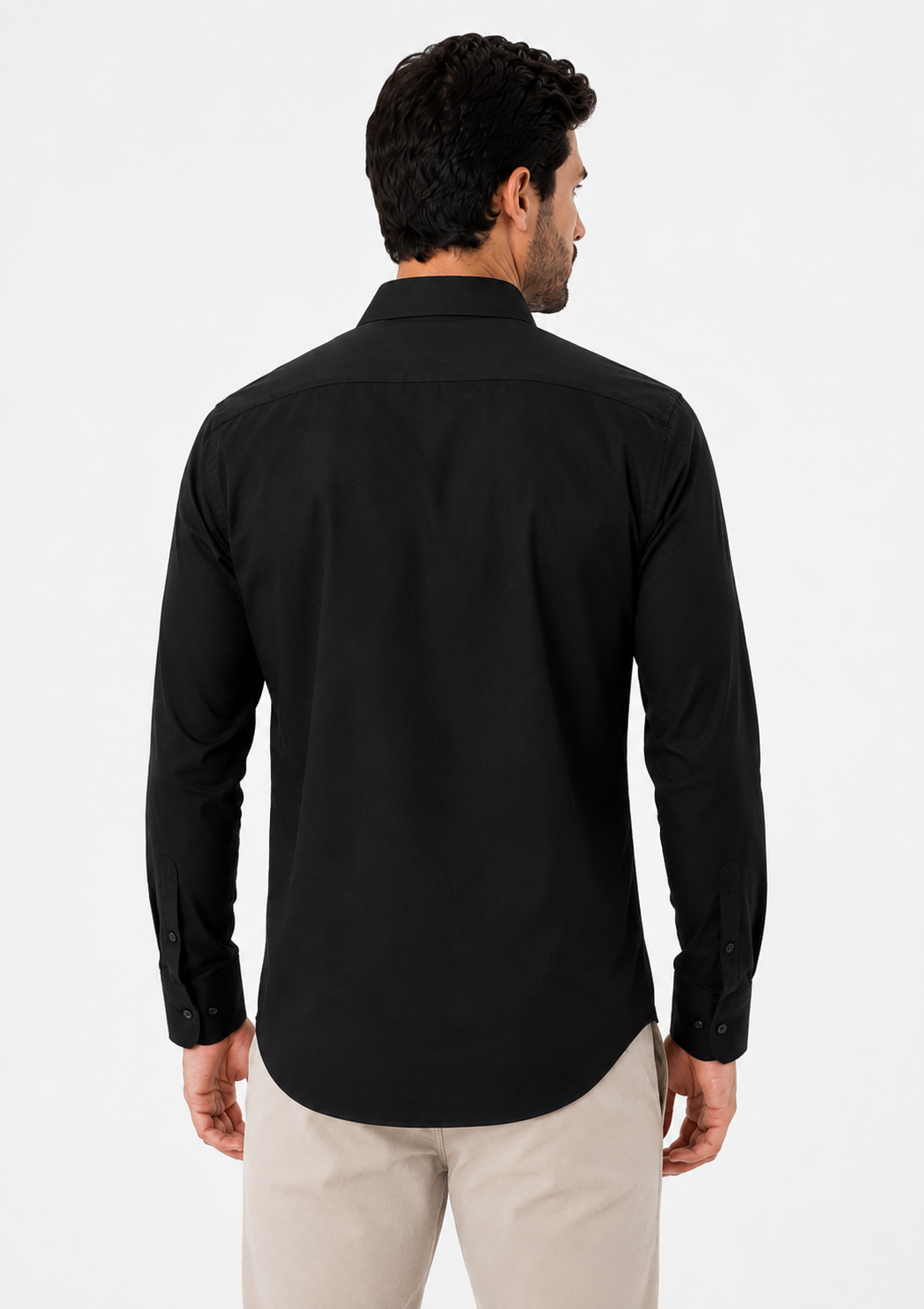 Camisa Manga Longa Slim Fit Masculina Arrow em Fibra de Bambu - Preto