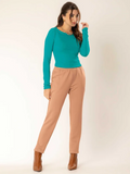 Calça Cativa em Moletom Comfy Cós Com Elástico Feminina – Caramelo Claro