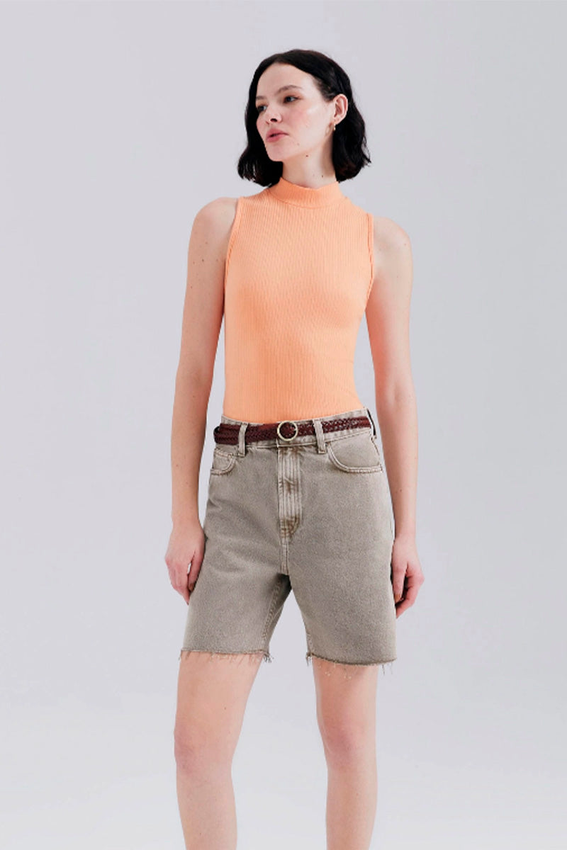 Blusa Regata Hering Gola Alta Feminina - Laranja