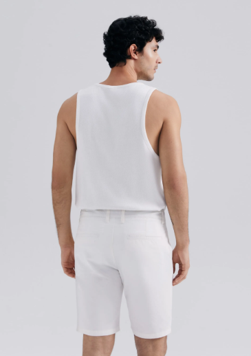 Bermuda Básica Hering Chino Reta Em Sarja Masculina - Off White