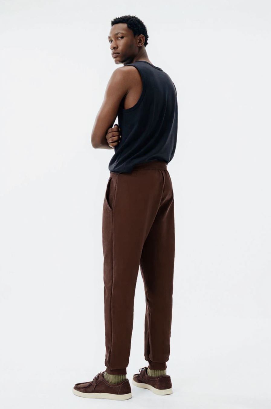Calça Jogger Nautima Moletom Masculina - Marrom
