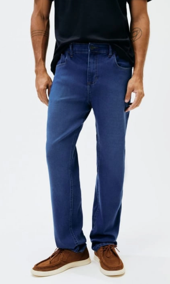 Calça Jeans Reta Soft Touch Hering Masculina - Azul
