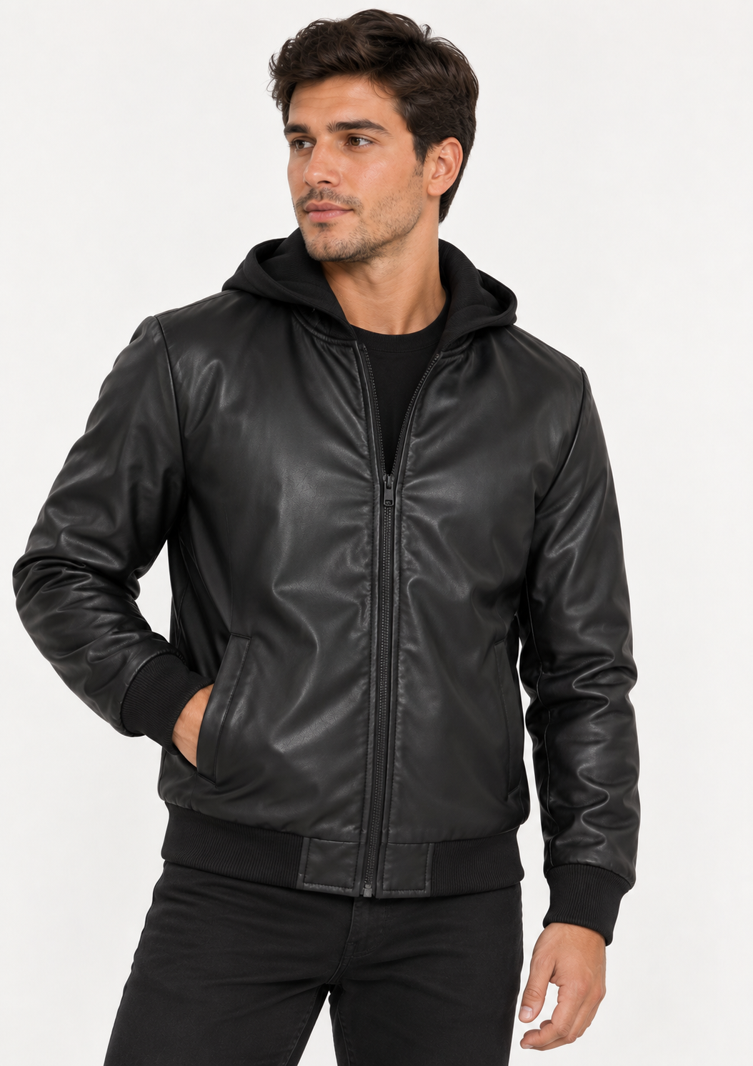 Jaqueta Grand Bazar em PU Masculina – Preta