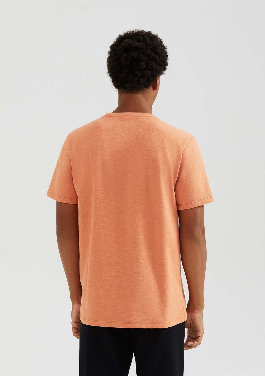 Camiseta Manga Curta Hering Comfort Em Malha Flamê Masculina - Laranja