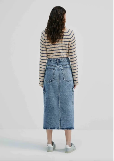 Saia Midi Hering Feminina - Jeans