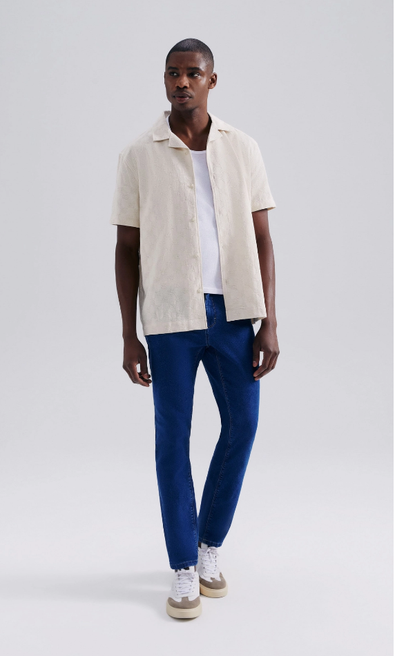 Calça Jeans Hering Básica Slim Com Elastano Masculina - Azul