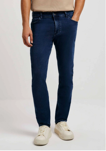 Calça Hering Slim Em Jeans Moletom Masculina - Azul