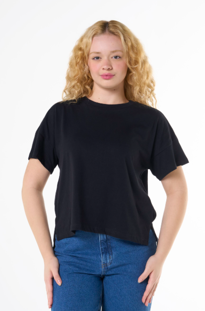 Blusa Básica Over Hering Feminina - Preta