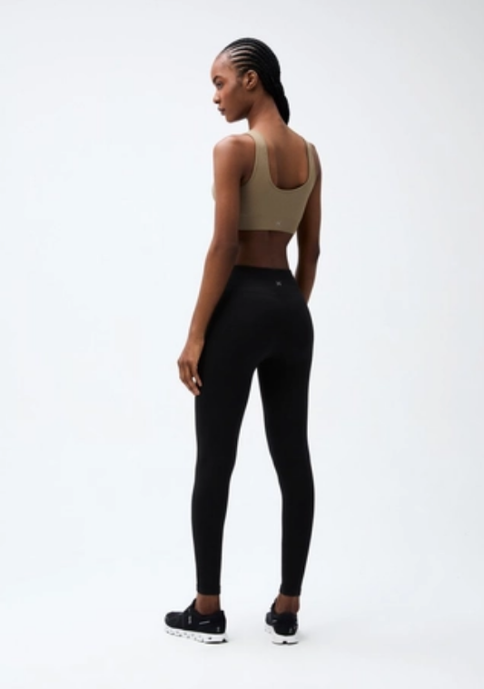 Calça Legging Hering Canelada Sem Costura Feminina - Preta