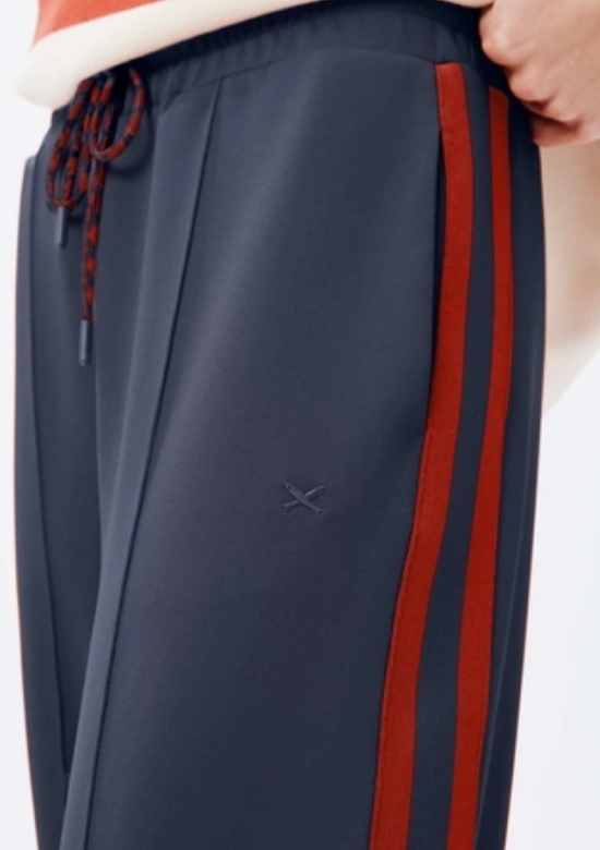 Calça Hering com listras Lateral Feminina - Azul Marinho