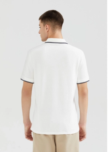 Camisa Polo Hering Básica Em Piquet Masculina - Branca