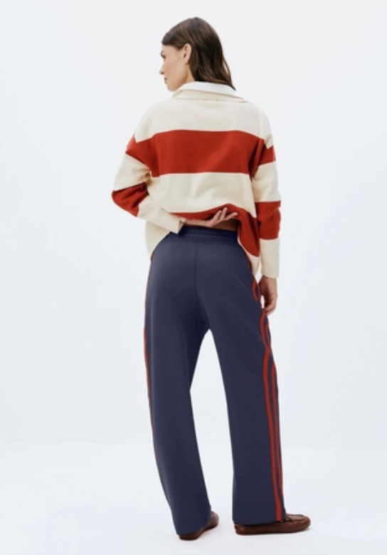 Calça Hering com listras Lateral Feminina - Azul Marinho