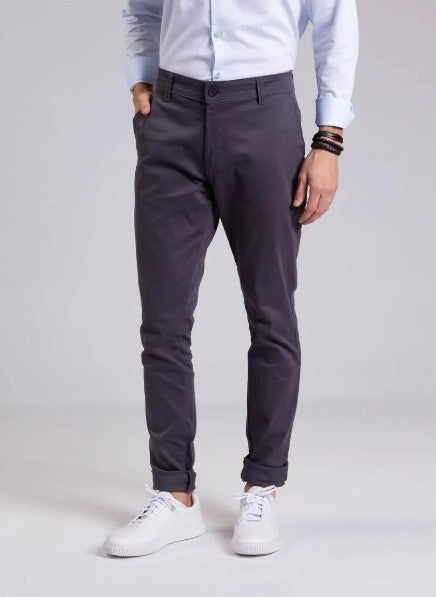Calça Krindges Sarja Slim Masculina – Chumbo