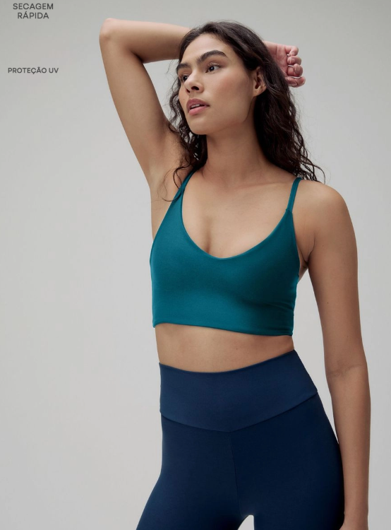 Top Esportivo Hering Feminino Com Bojo - Azul