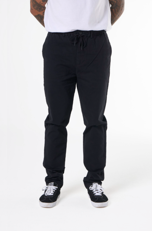 Calça Hering Taper Em Sarja Peletizada Masculina - Preta