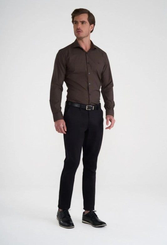 Calça  Krindges Sarja Slim Masculina – Preta
