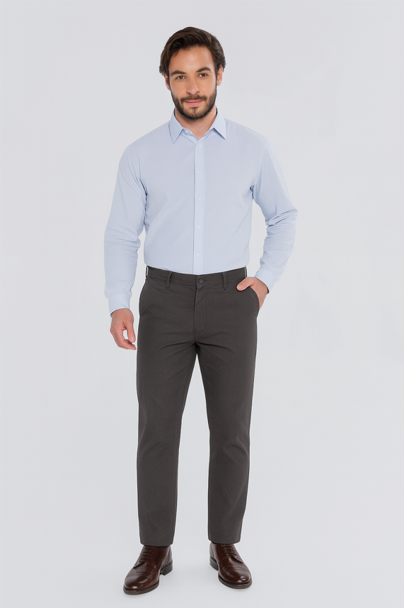 Calça  KDU Casual Chino Slim Masculina  –Chumbo