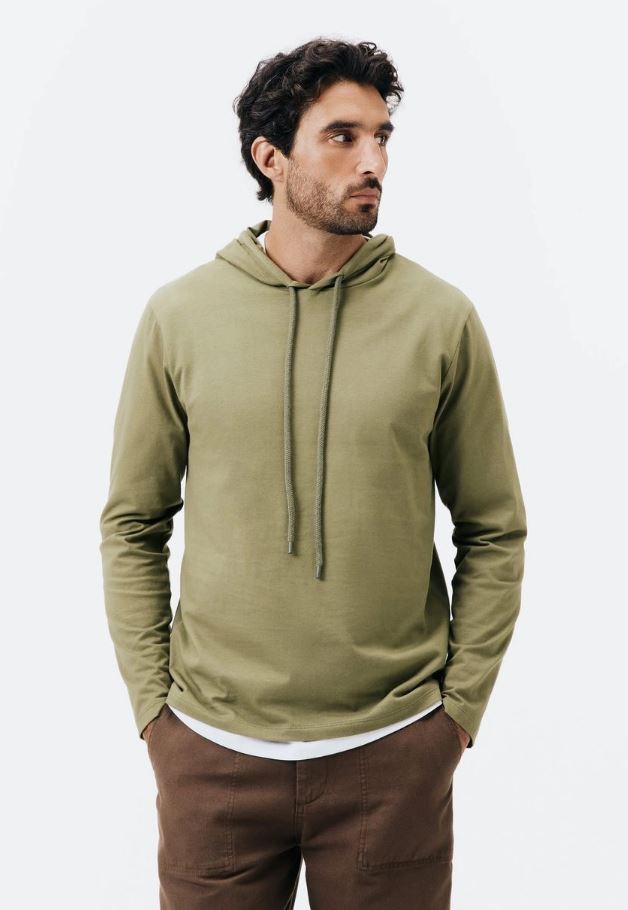 Camiseta Hering  Slim Em Malha De Algodão Com Capuz Masculina - Verde