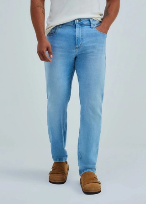 Calça Jeans Hering Básica Reta Tradicional Masculina - Azul