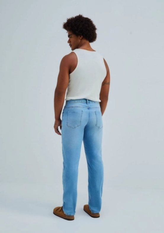 Calça Jeans Hering Básica Reta Tradicional Masculina - Azul
