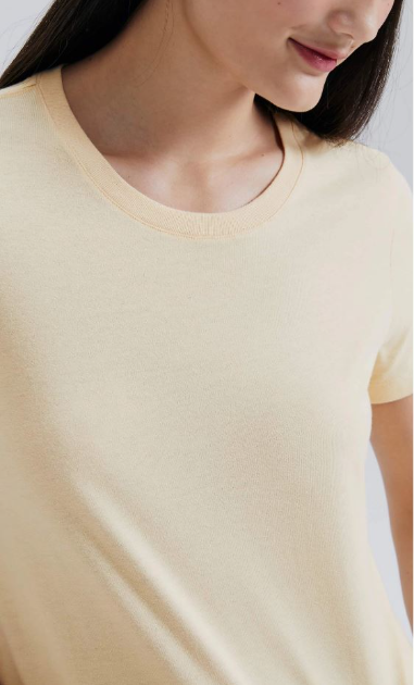 Blusa Hering Básica Slim Feminina - Amarela