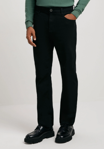 Calça Jeans Hering Reta Soft Touch Masculina- Preta