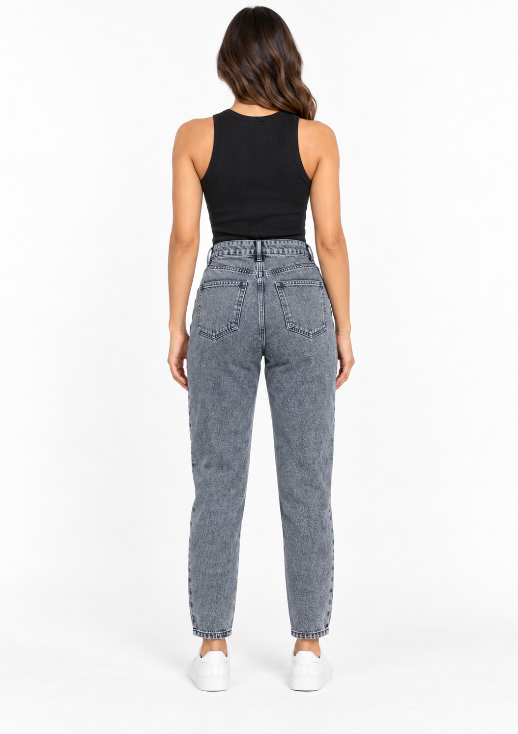 Calça Jeans Feminina Mom Sawary - Preto