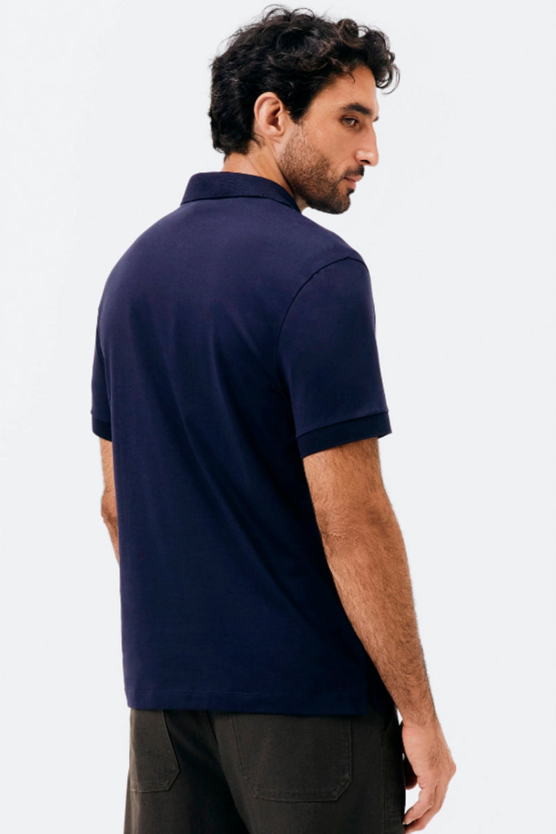 Camisa Polo Hering Básica Pima Masculina - Azul
