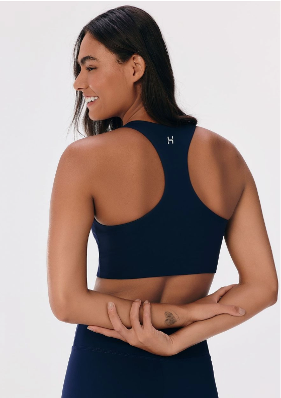 Top Esportivo Hering Feminino Hero Com Fio Lycra - Azul