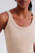 Blusa Cropped Regata Hering Feminina - Bege