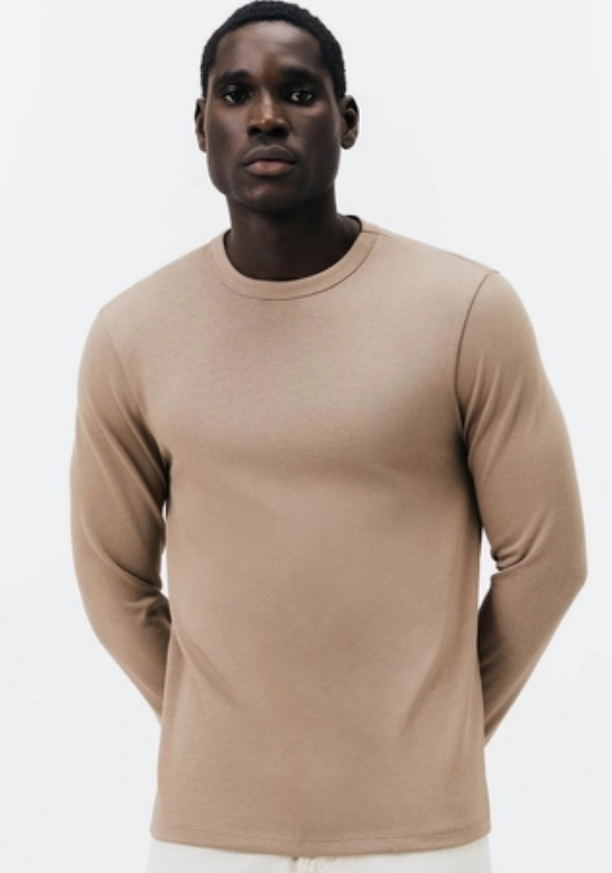 Camiseta Hering Algodão Peruano Masculina - Marrom